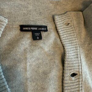 Womens James Perse Cardigan Cotton Wool Poly Sweater Lg Sz 3